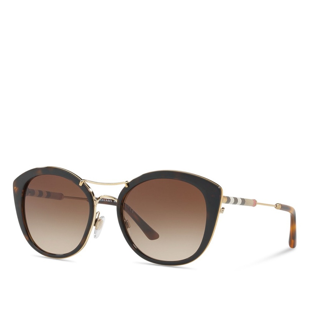 BURBERRY Check Round Sunglasses, 53mm - Picture 3 of 8